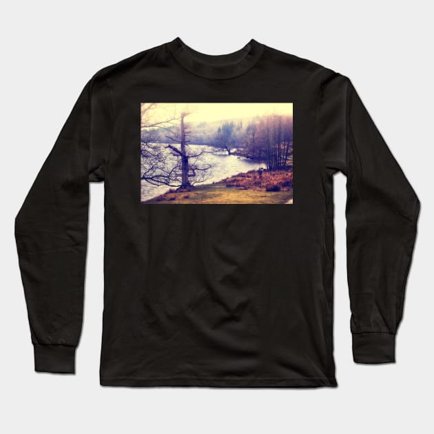 Mist at the Lake Long Sleeve T-Shirt by InspiraImage